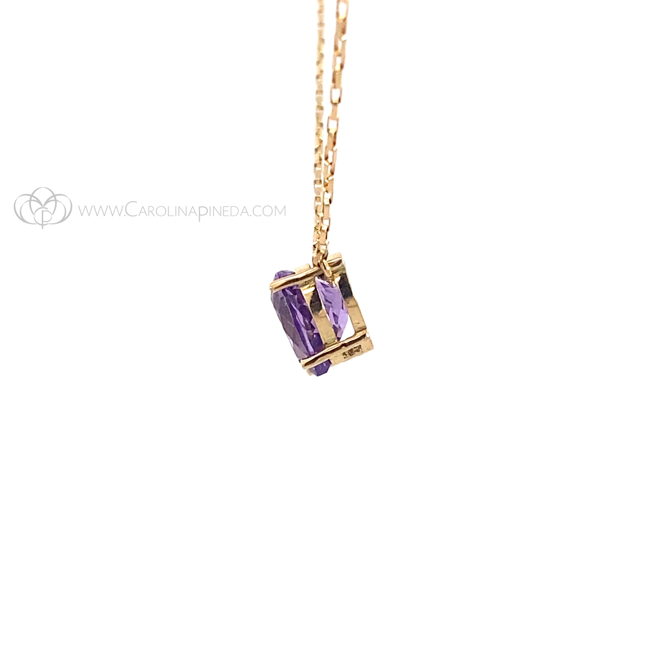 Collar corazón 10 mm Amatista