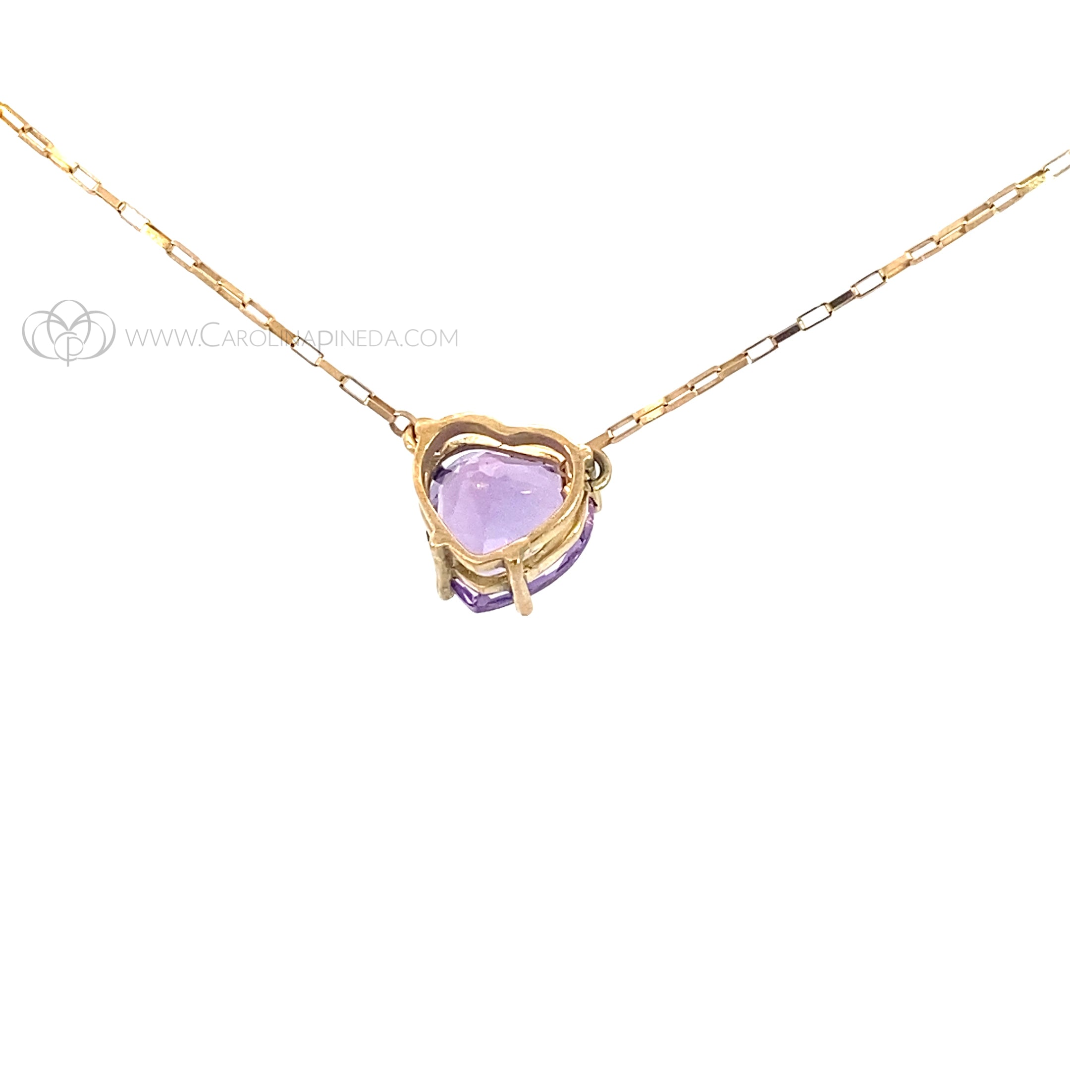 Collar corazón 10 mm Amatista
