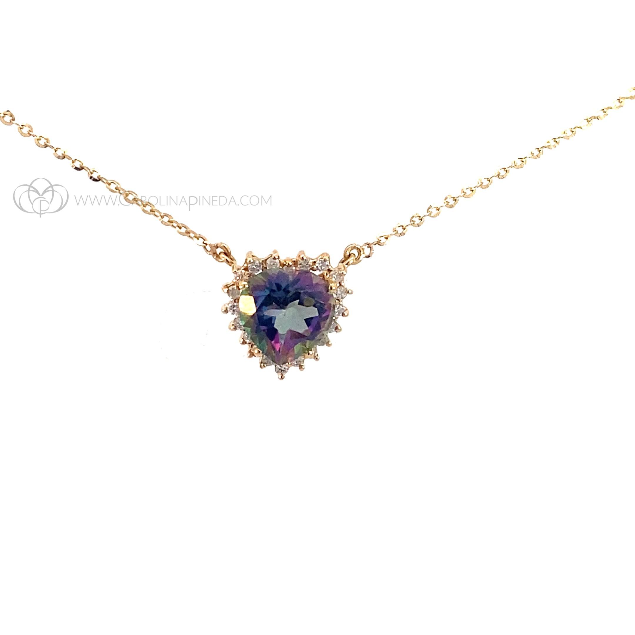 Collar Camelia Topacio Mistico