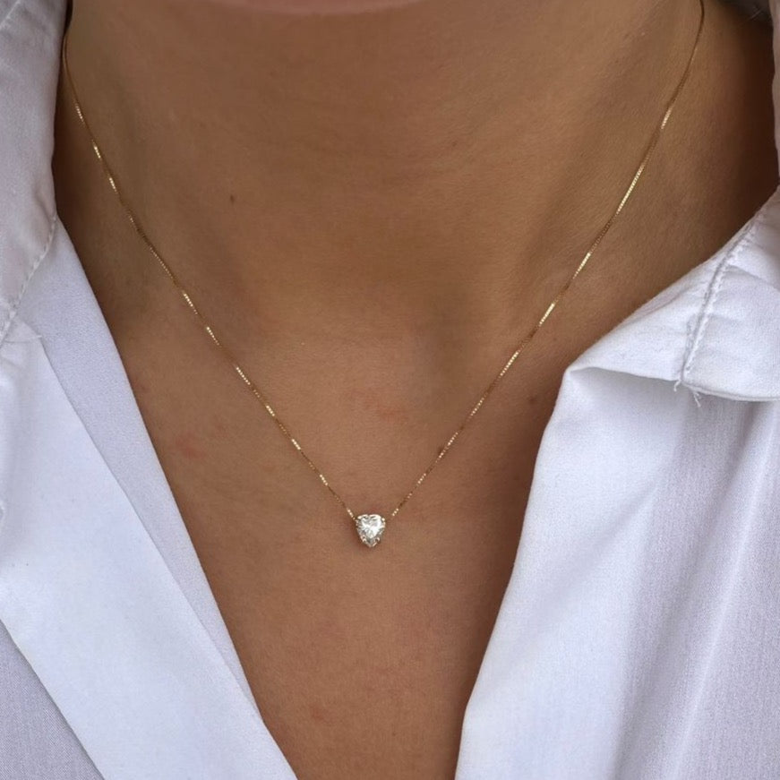 Collar corazón diamante 0,55 cts