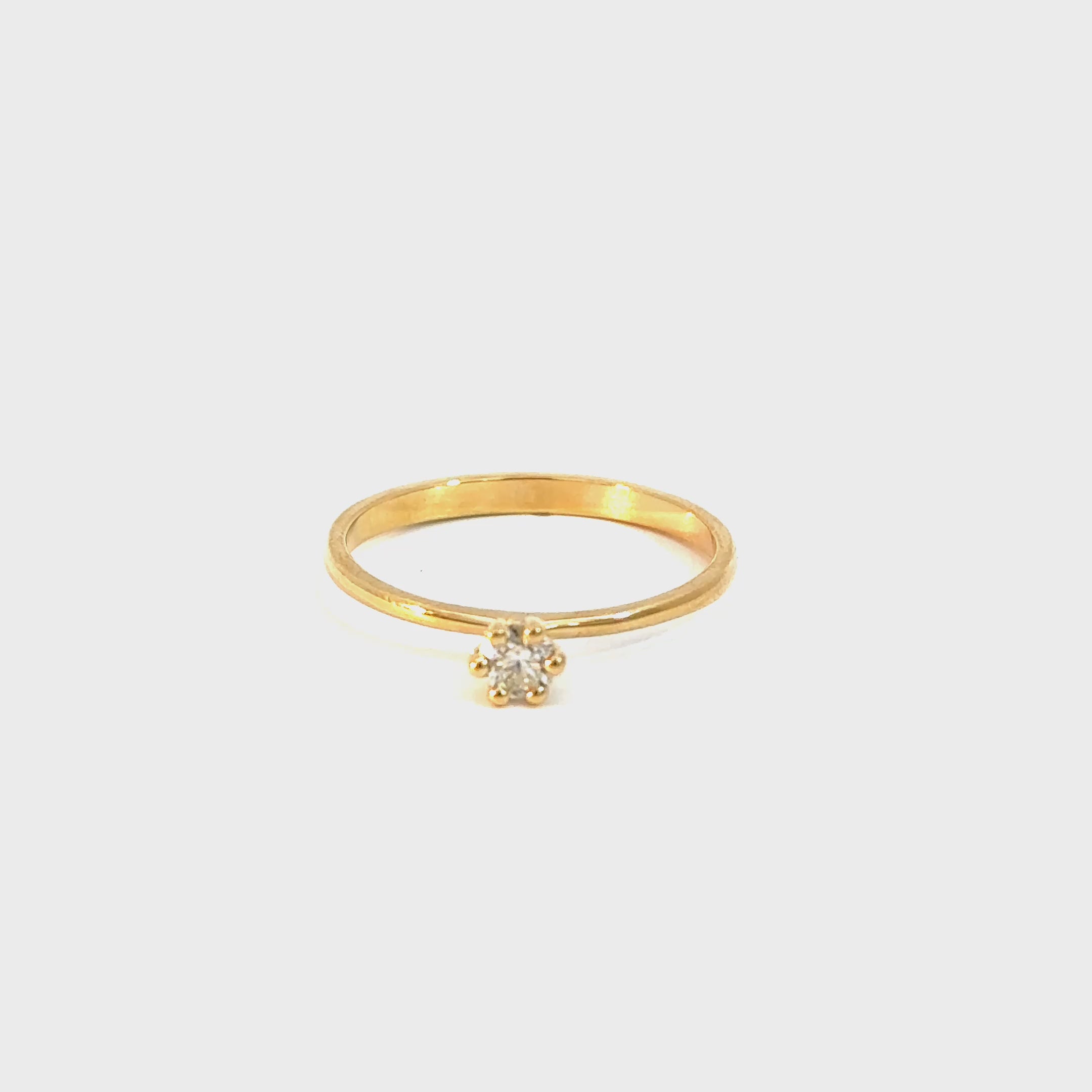 Anillo Solitario Oro Amarillo 0,17 CT video