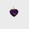 Dije Prisma corazón amatista 13 Cts