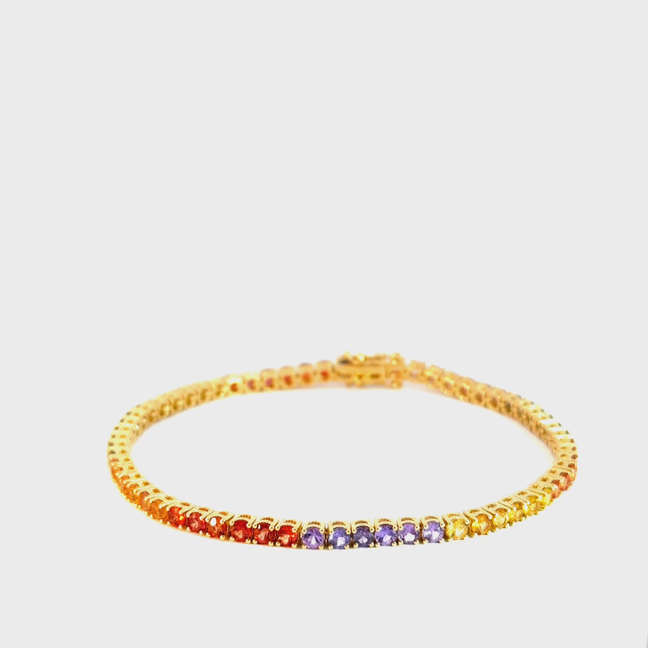 Pulsera Tennis Rainbow Zafiros video