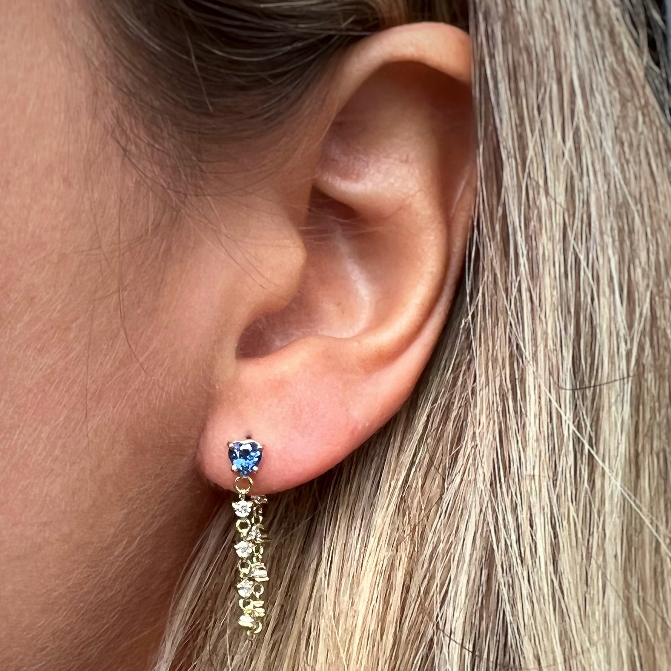 Arete Lluvia de diamantes corazón