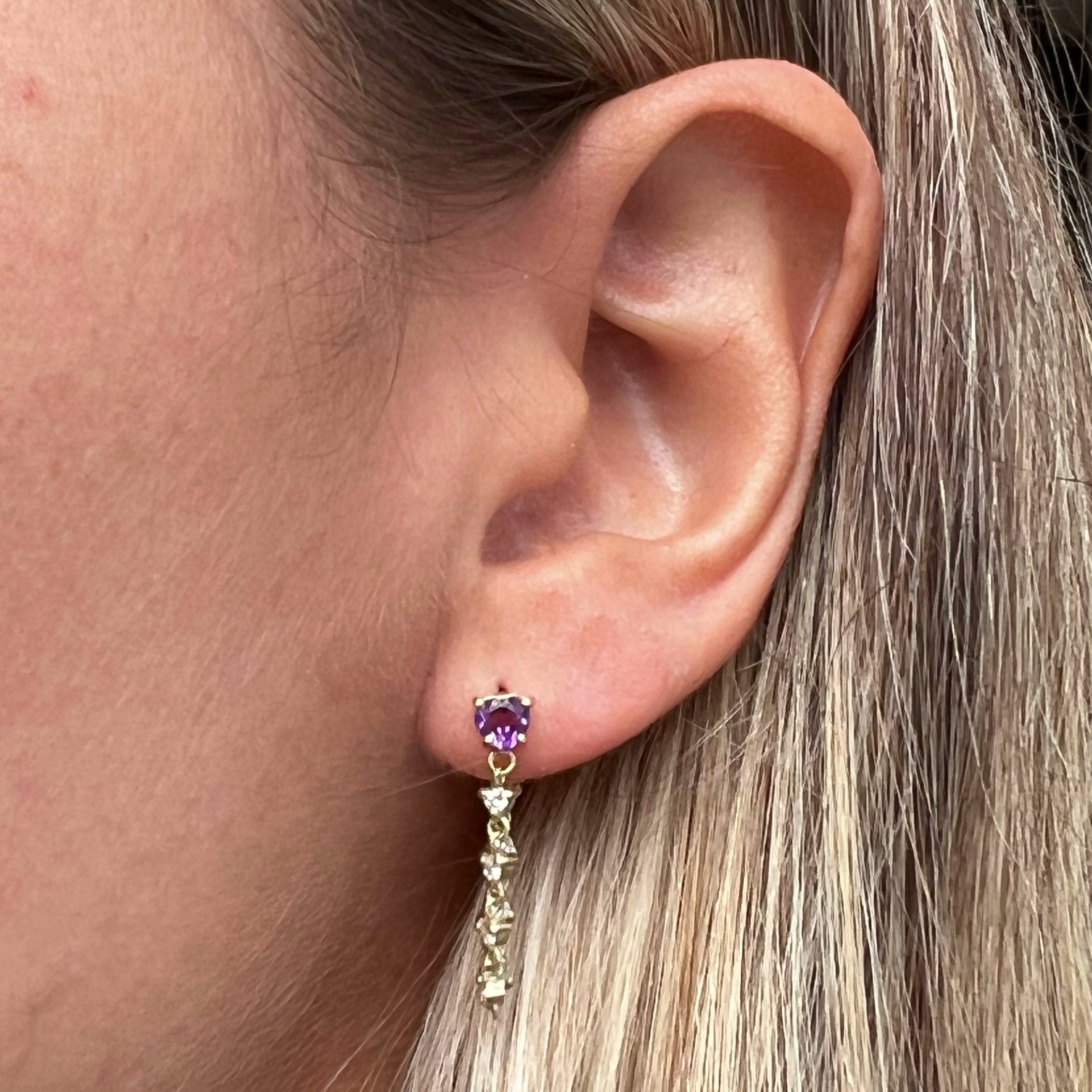 Arete Lluvia de diamantes corazón