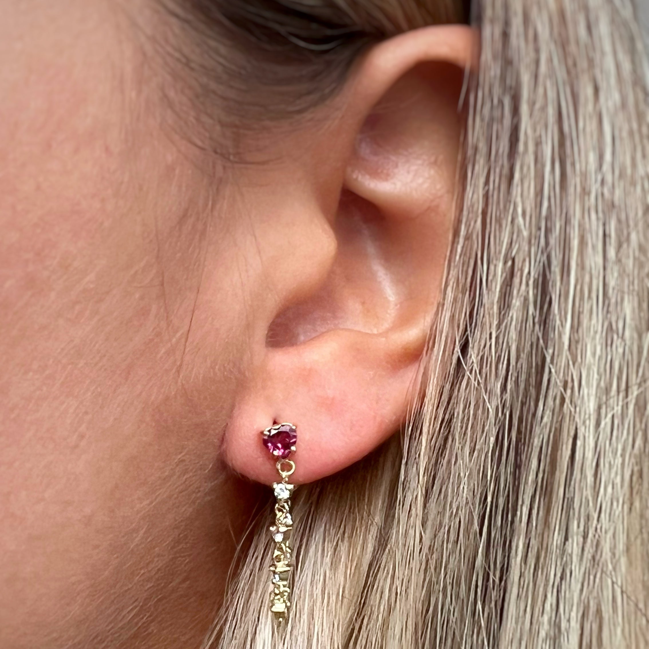 Arete Lluvia de diamantes corazón