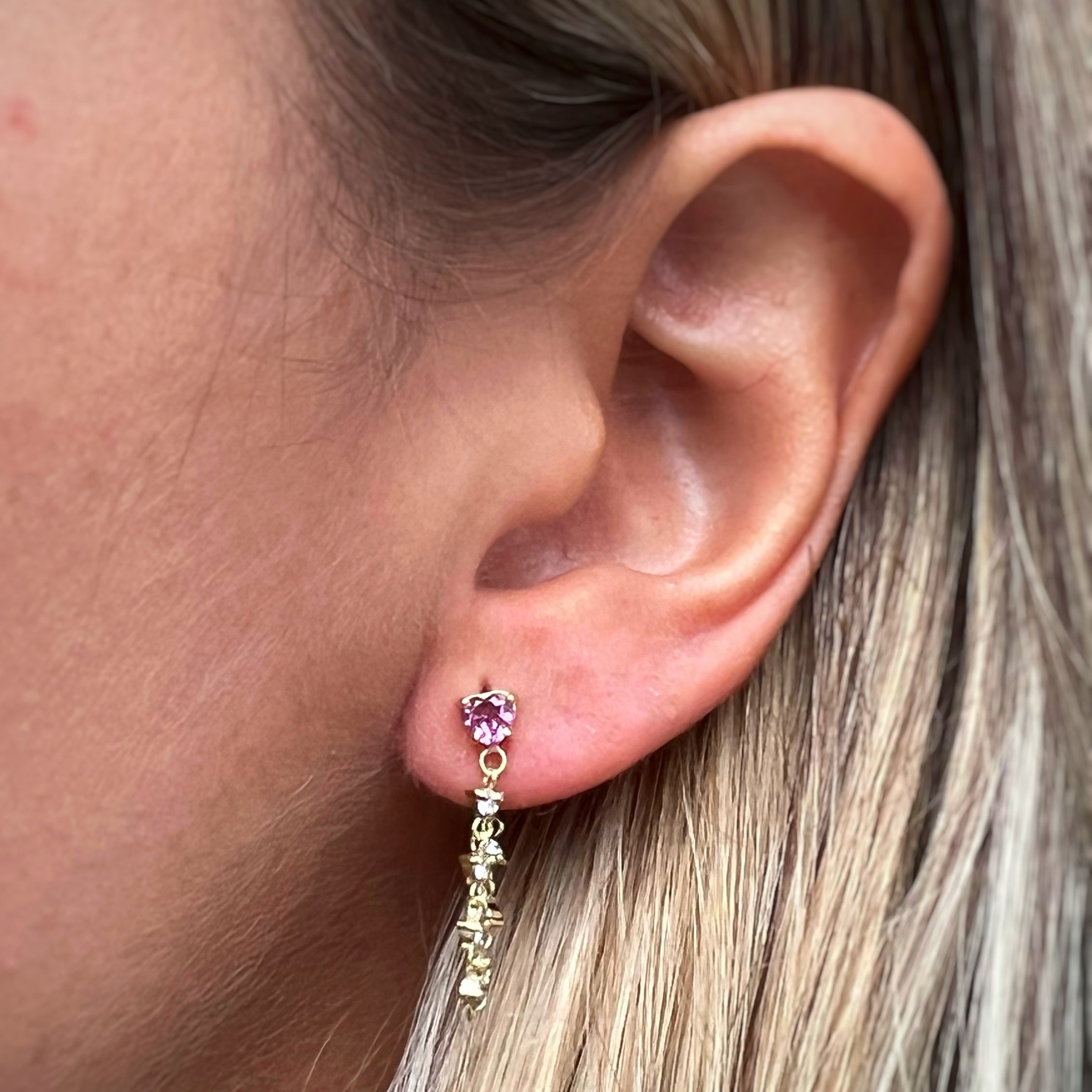 Arete Lluvia de diamantes corazón