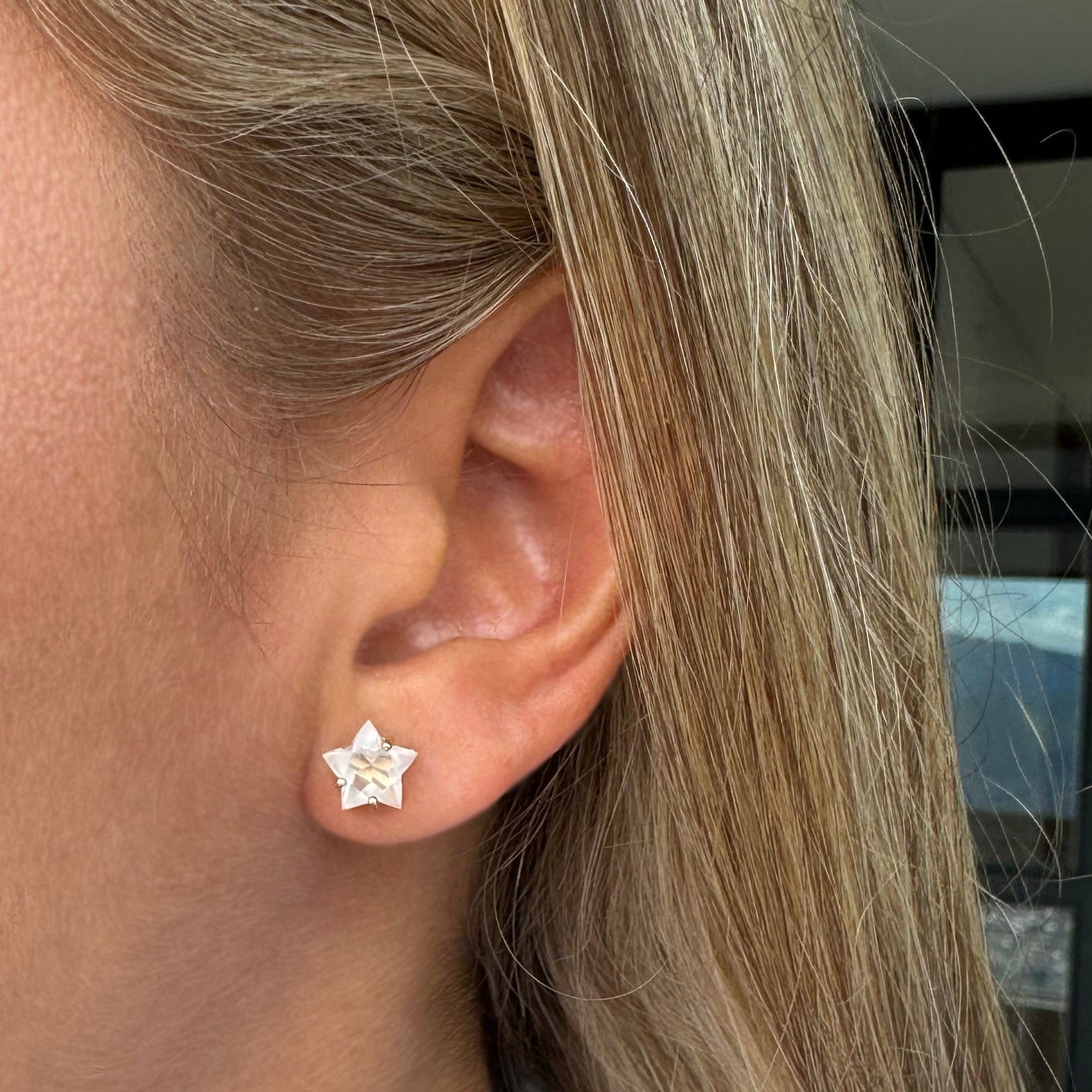 Aretes estrellas 8 mm - Oro Amarillo