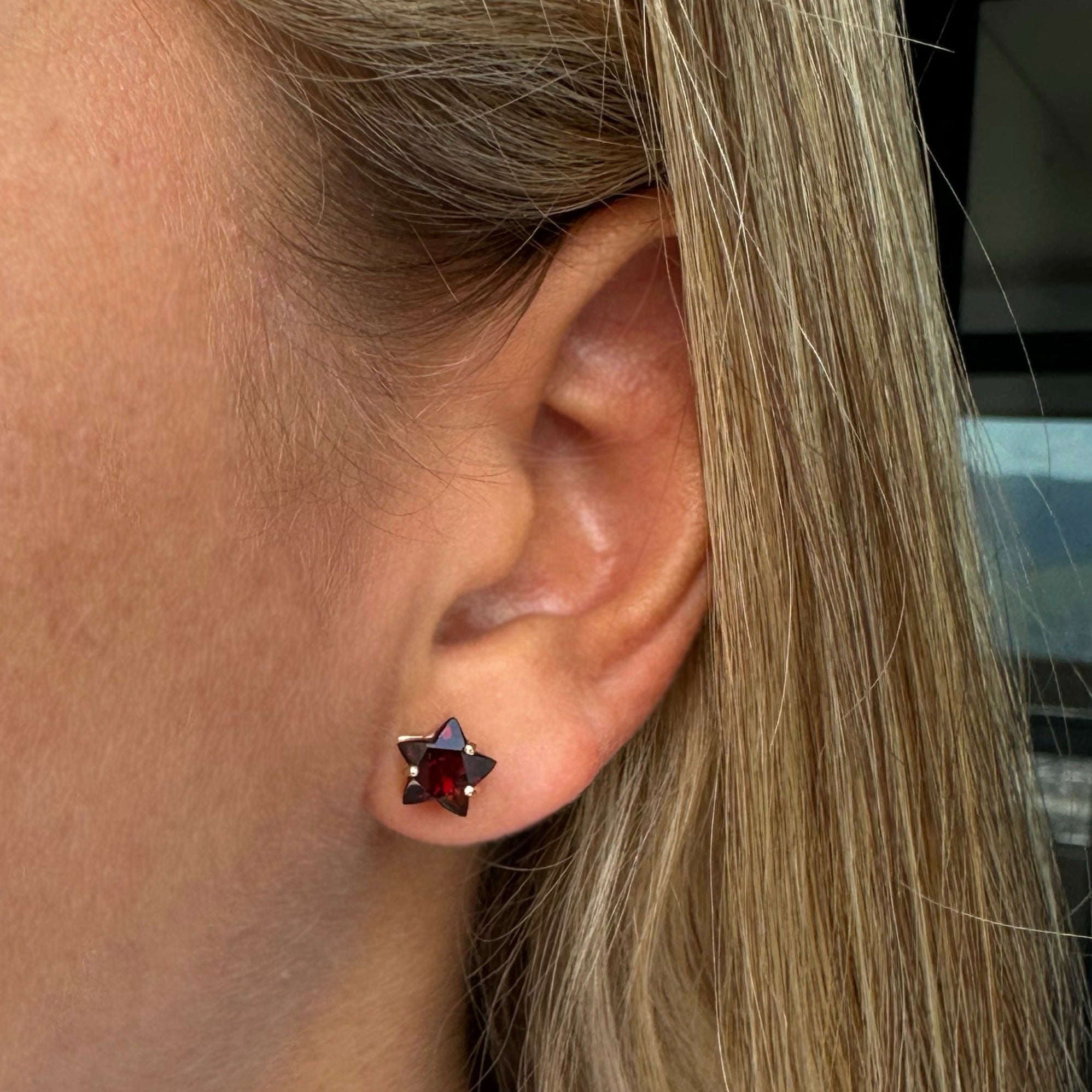 Aretes estrellas 8 mm - Oro Amarillo