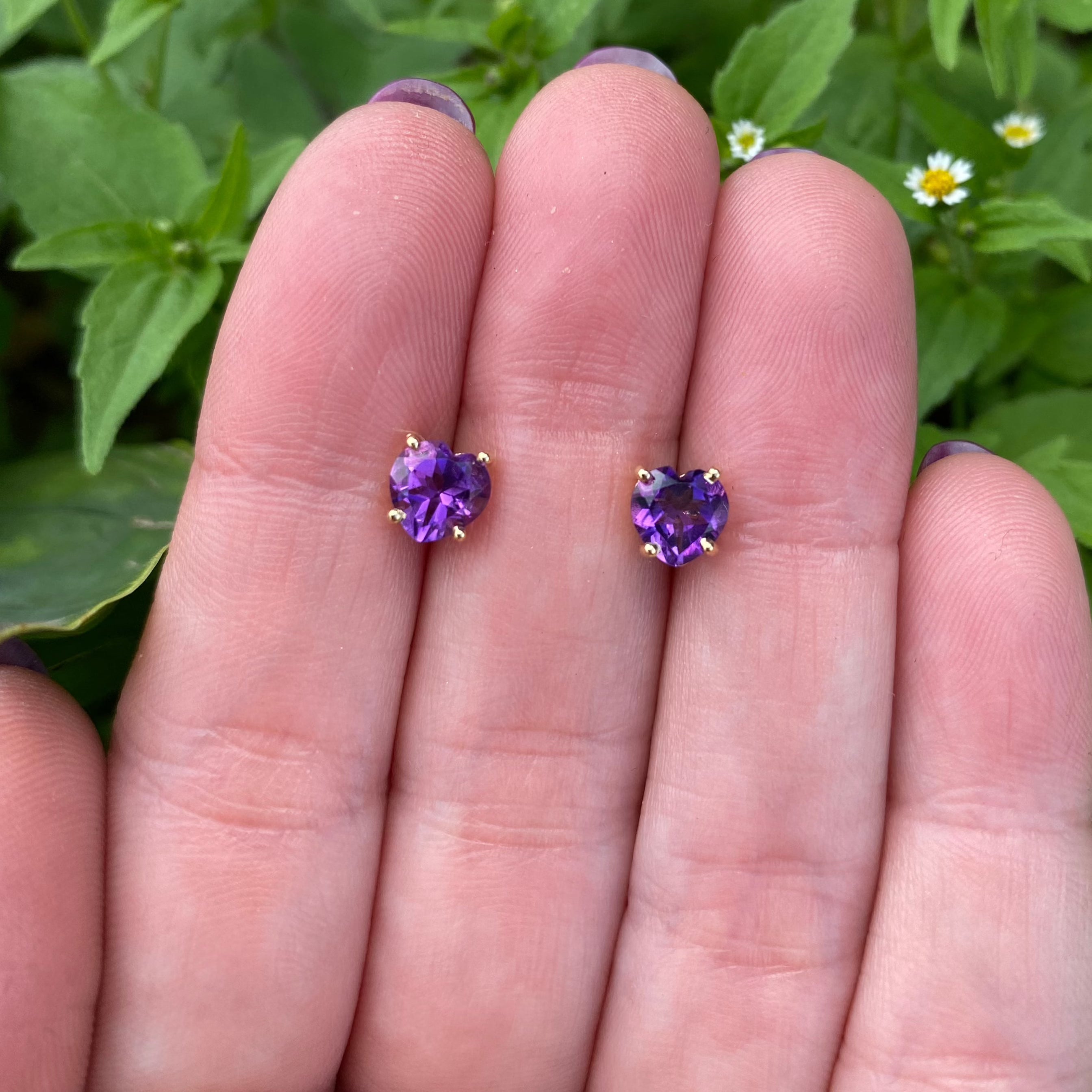 Aretes corazón 6 mm en oro 18K