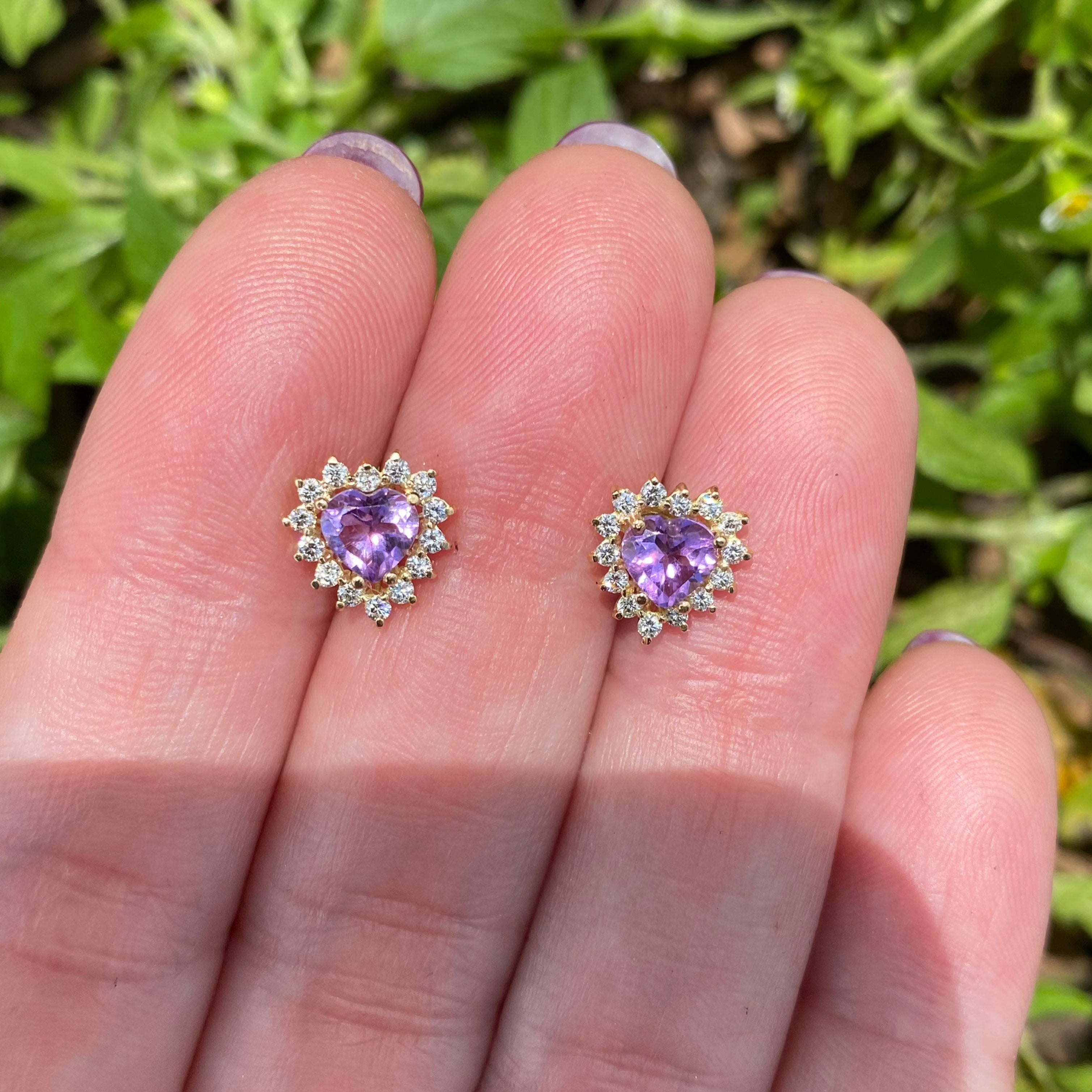 Aretes Camelia corazón 5 mm