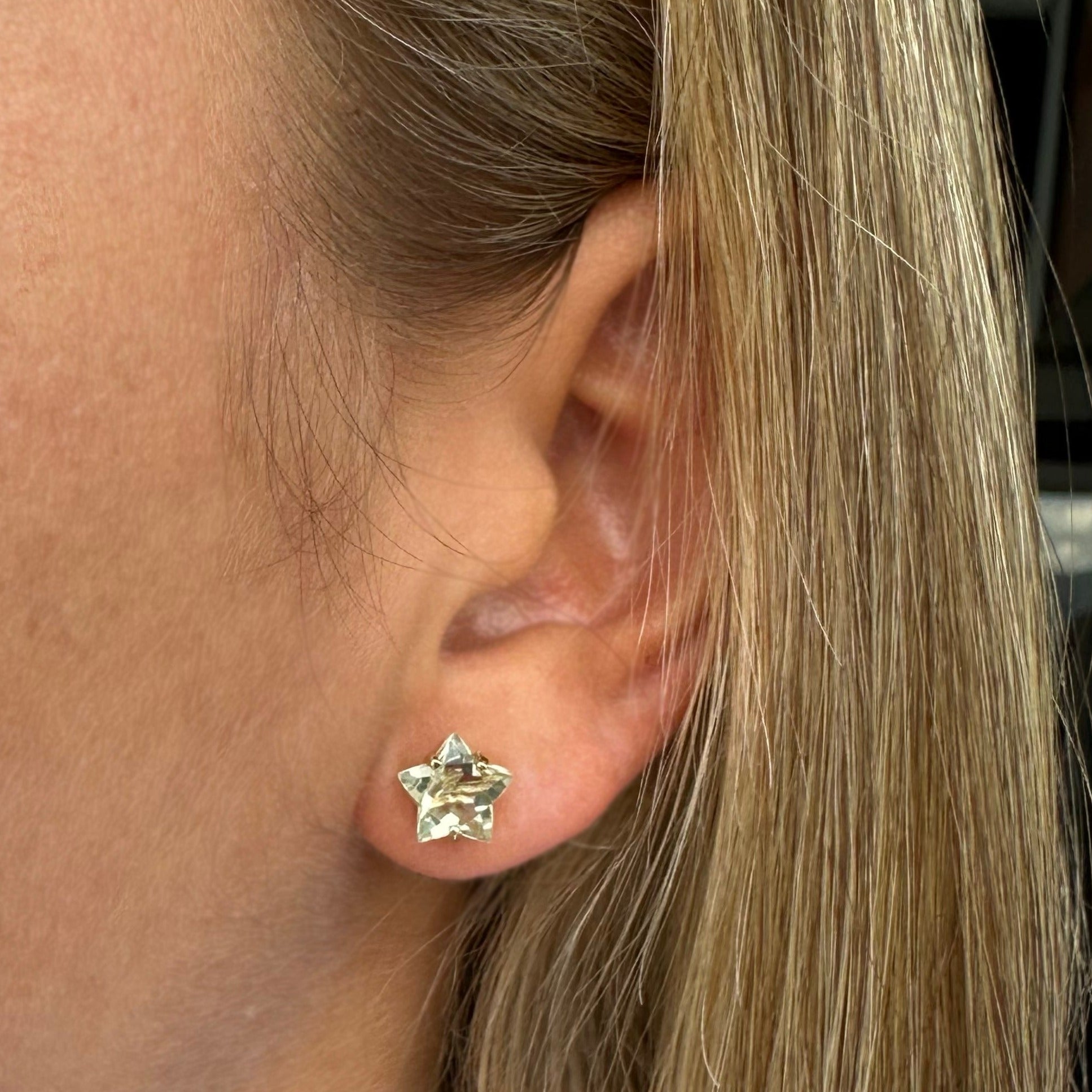 Aretes estrellas 8 mm - Oro Amarillo