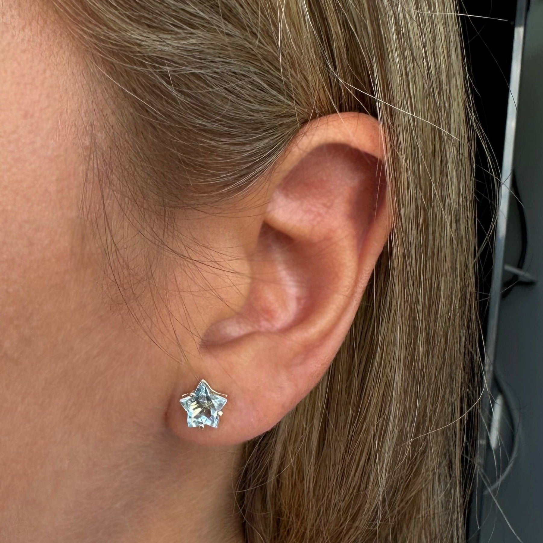 Aretes estrellas 8 mm - Oro Amarillo