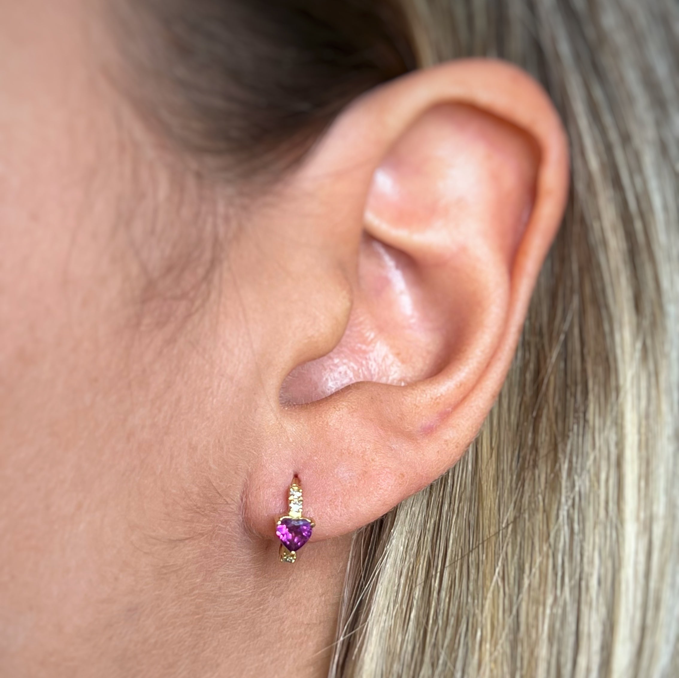 Minihoop corazón y diamantes