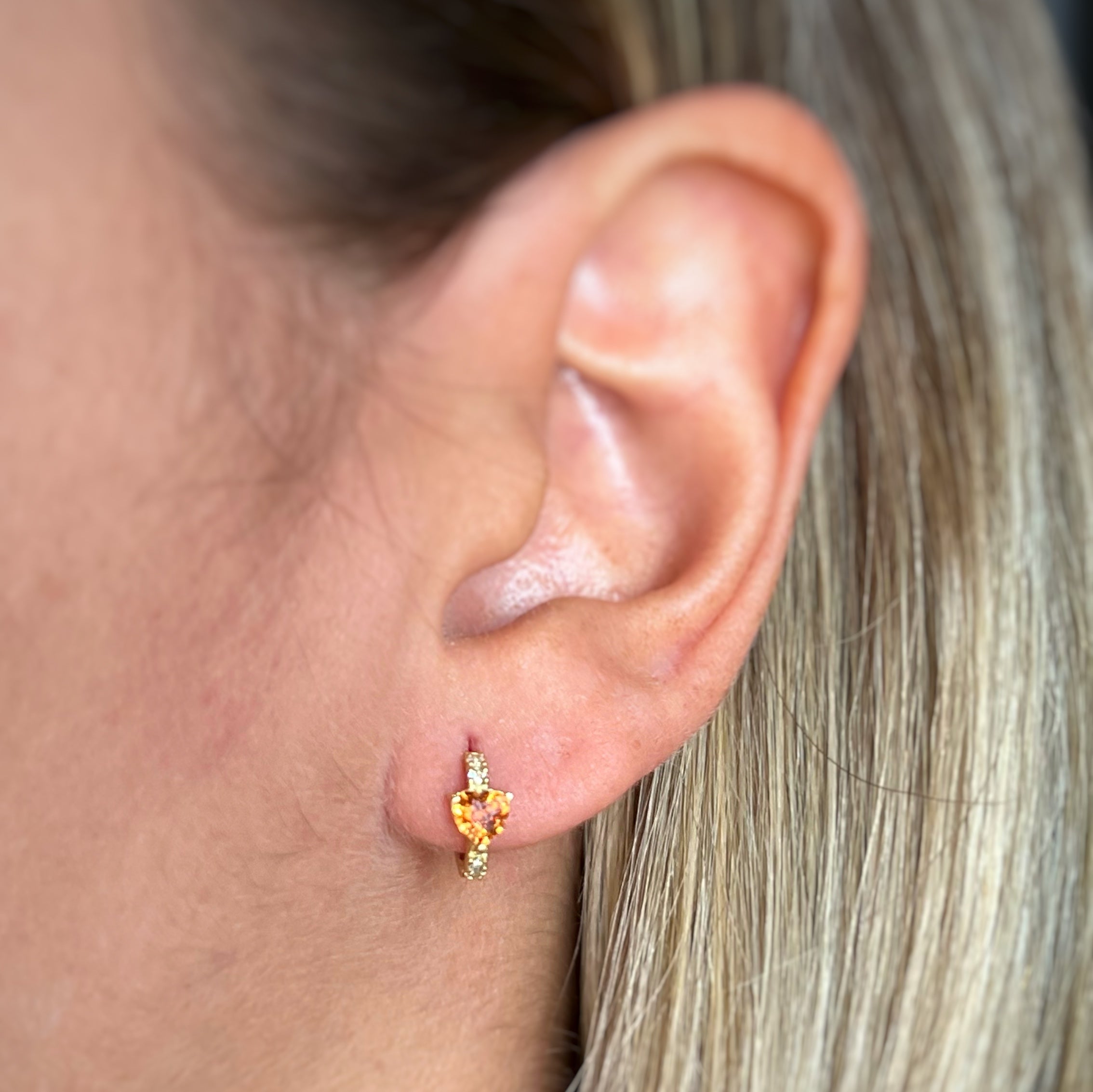 Minihoop corazón y diamantes