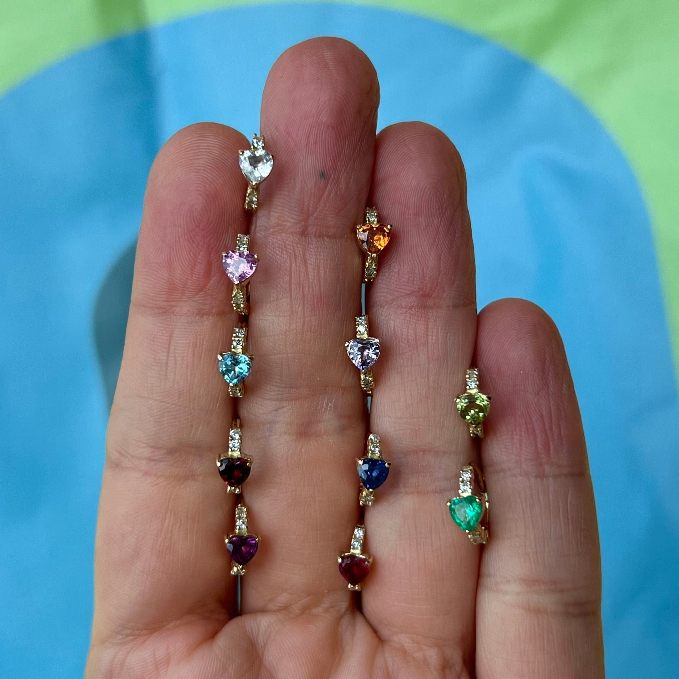 Minihoop corazón y diamantes