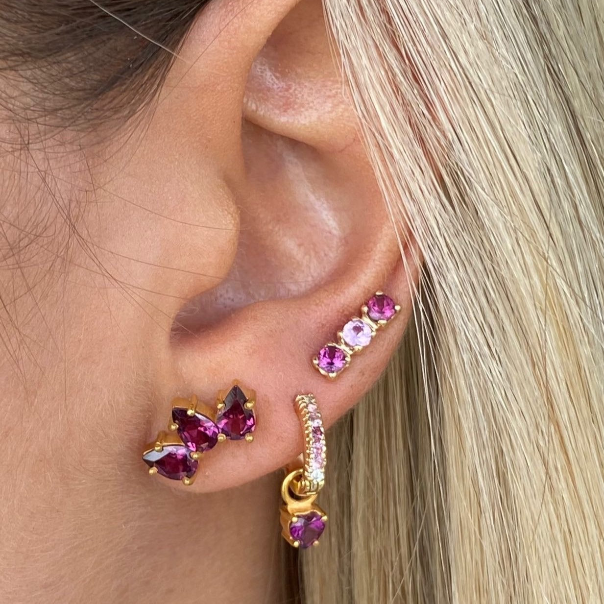 Dije para candongas plata enchapada en oro