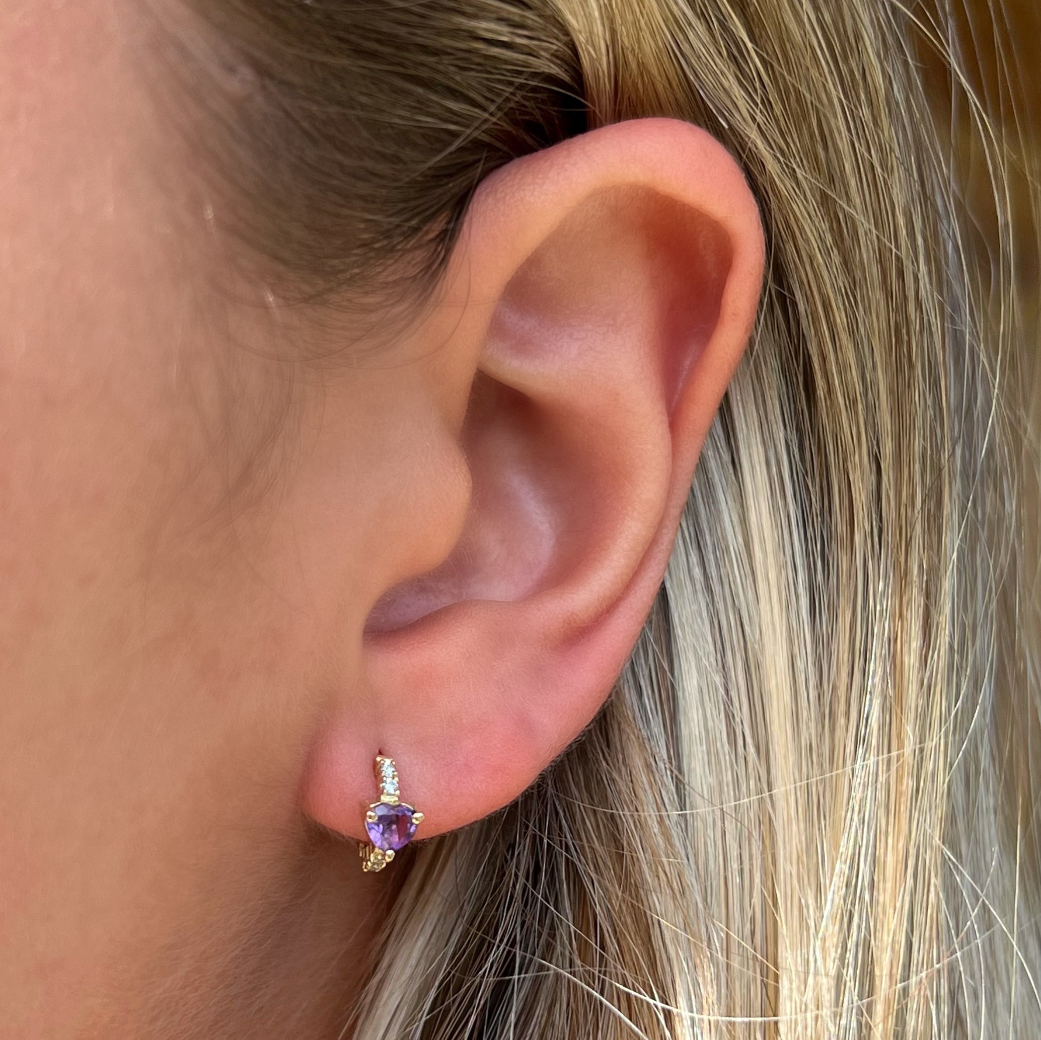 Minihoop corazón y diamantes