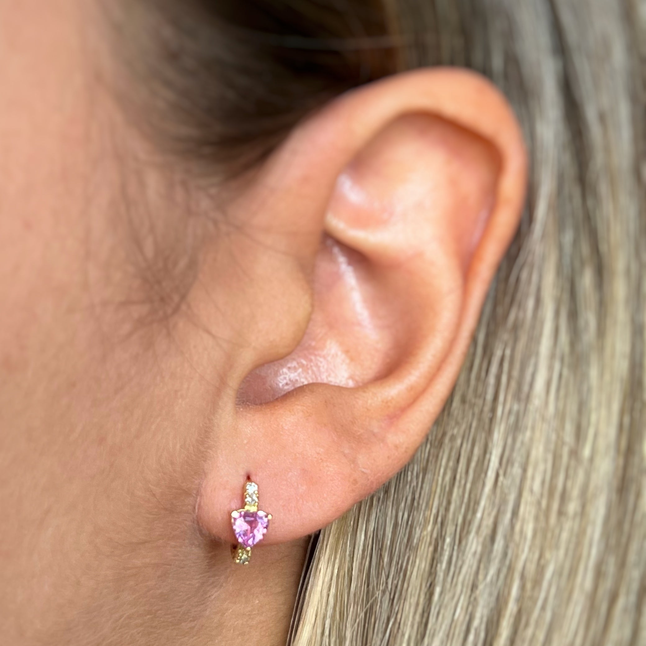 Minihoop corazón y diamantes