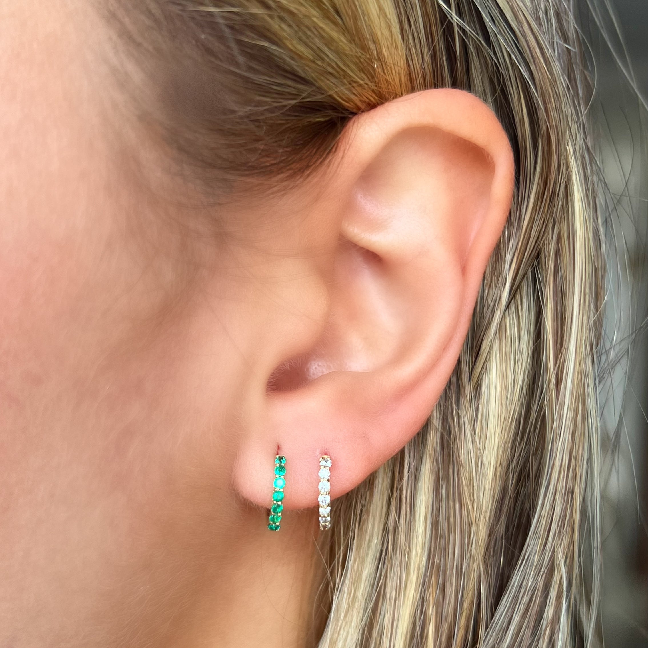 Minihoop doble faz piedras 1,5 mm