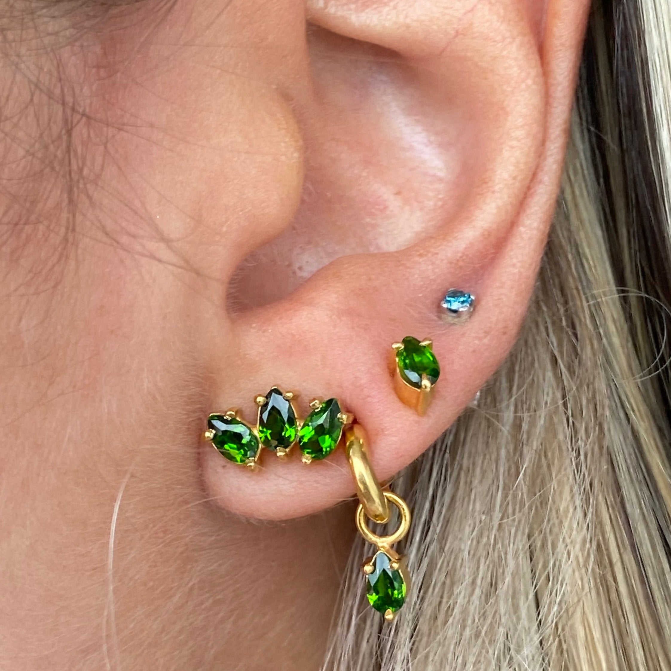 Dije para candongas plata enchapada en oro