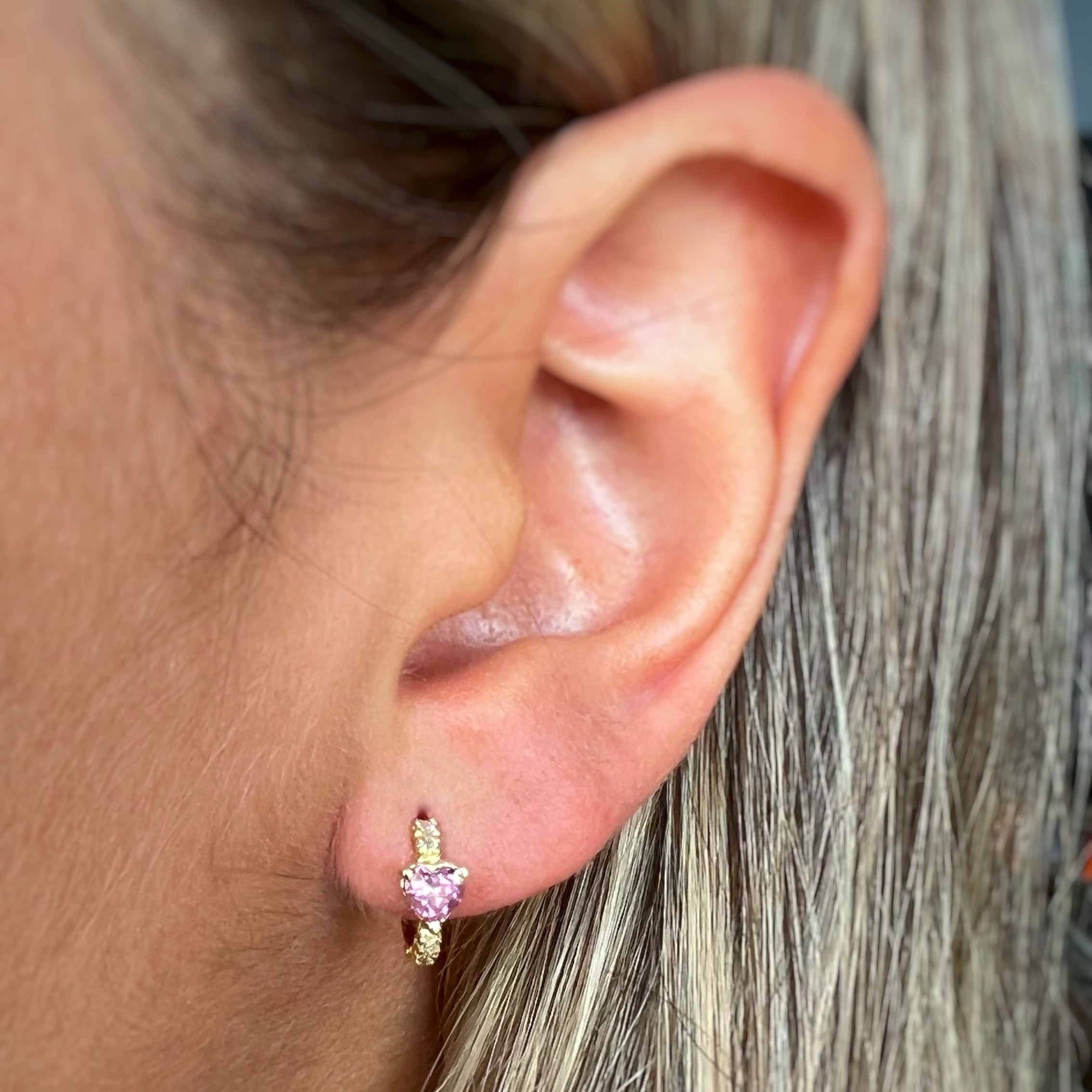 Minihoop corazón y diamantes