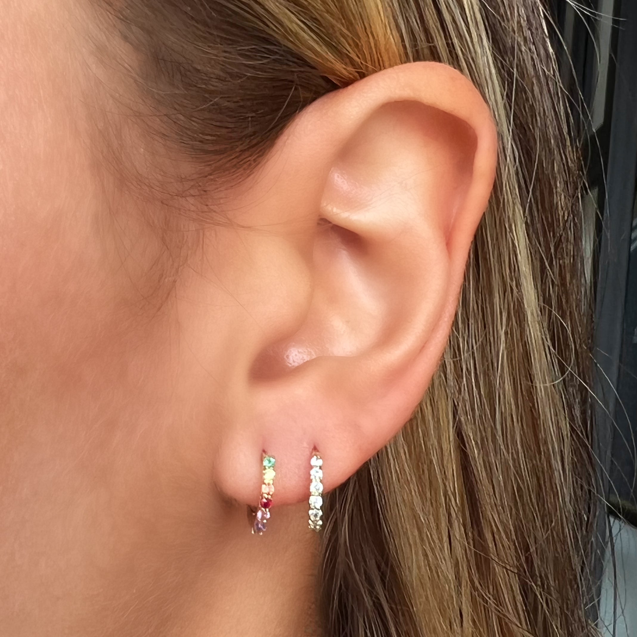 Minihoop doble faz piedras 1,5 mm