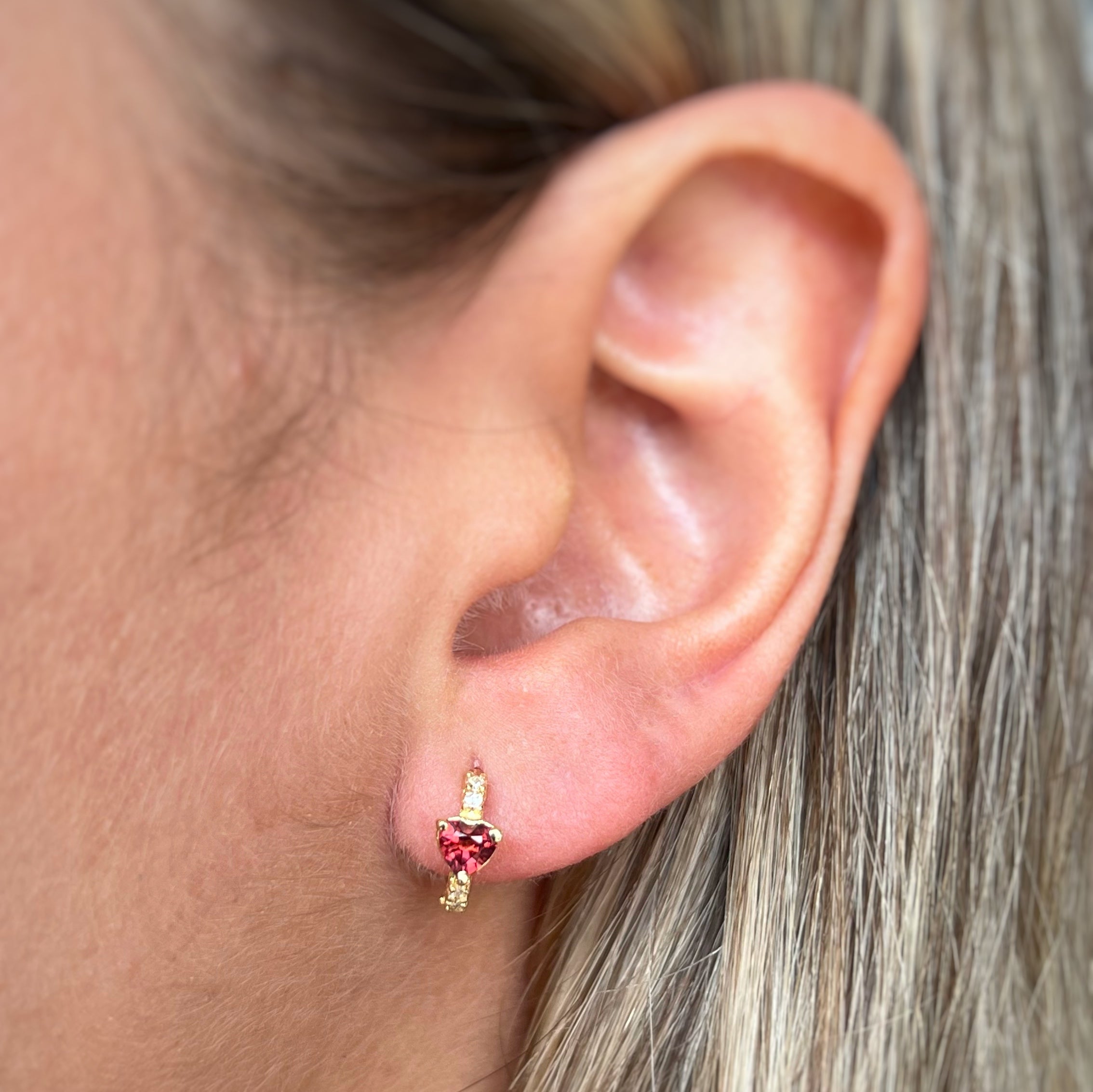 Minihoop corazón y diamantes